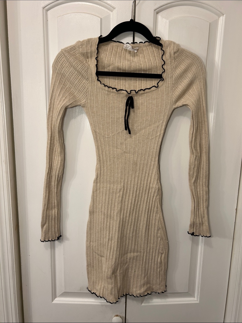 Olive + Oak Off White Body Contour Mini Dress